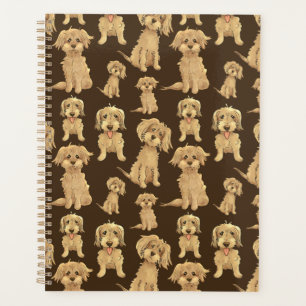 Dog Pattern Brown labradoodle goldendoodle Planer