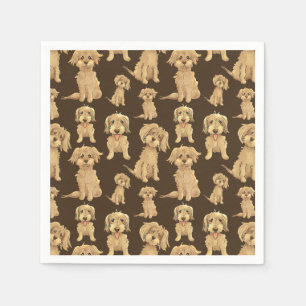 Dog Pattern Brown labradoodle goldendoodle Serviette