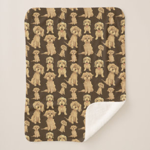 Dog Pattern Brown labradoodle goldendoodle Sherpadecke