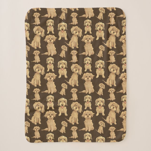 Dog Pattern Brown labradoodle goldendoodle Sherpadecke (Vorderseite)