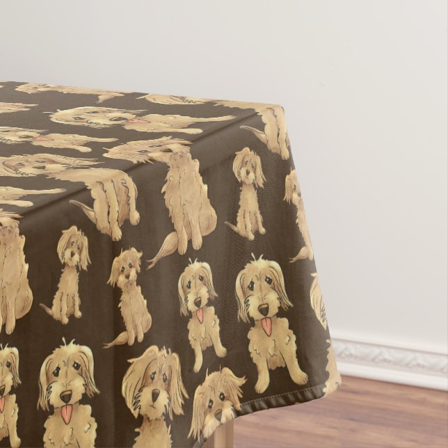 Dog Pattern Brown labradoodle goldendoodle Tischdecke (Beispiel)