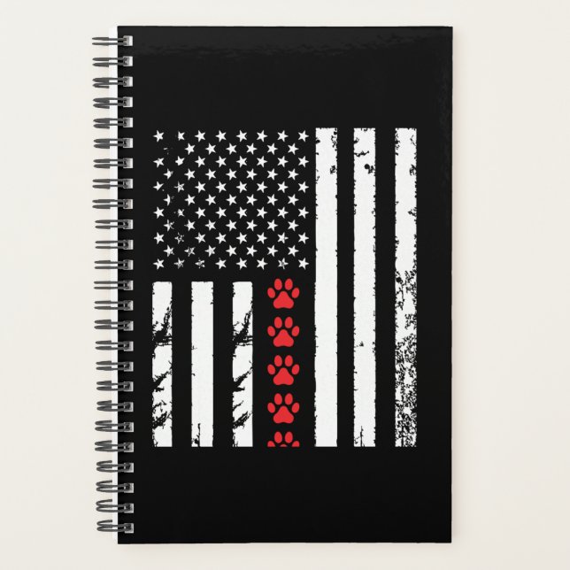 Dog Paw American Flag Planer (Vorderseite)