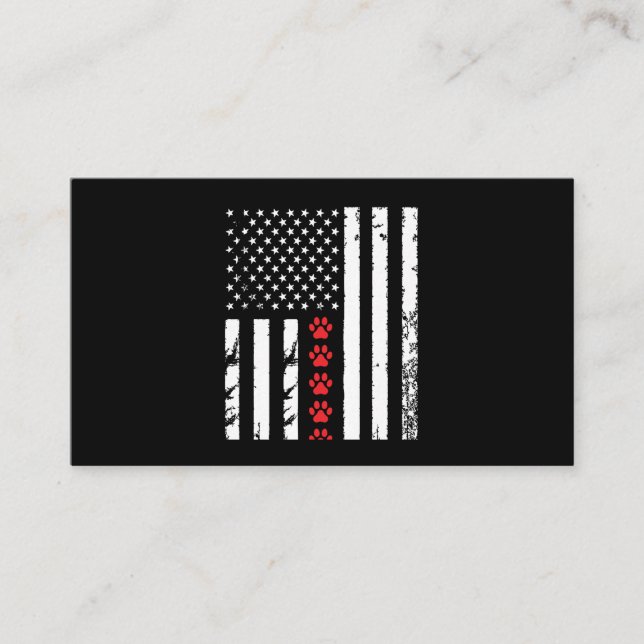 Dog Paw American Flag Visitenkarte (Vorderseite)