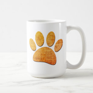 Dog Paw Burlap Age Print Kaffeetasse