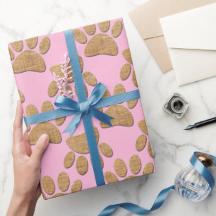 Dog Paw Burlap Print Geschenkpapier