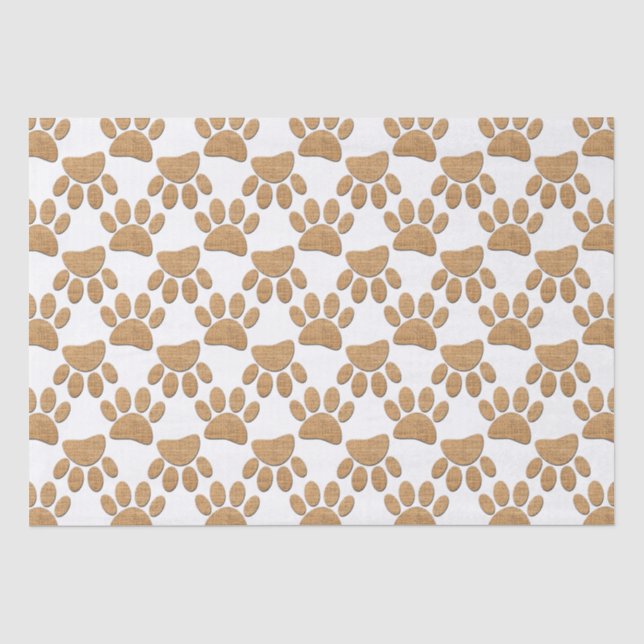 Dog Paw Burlap Print Seidenpapier (Vorderseite)