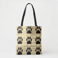 Dog Paw Cartoon Muster Quilt in Sepia