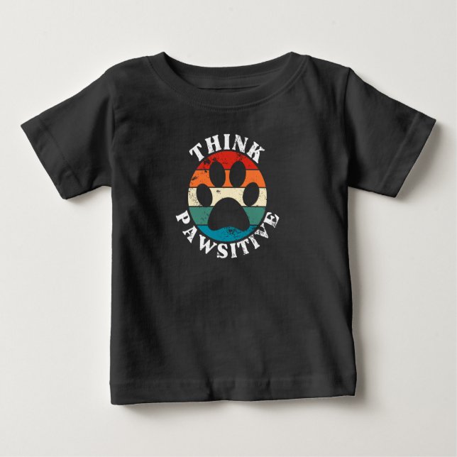 Dog Paw denken Pawsitive T - Shirt (Vorderseite)