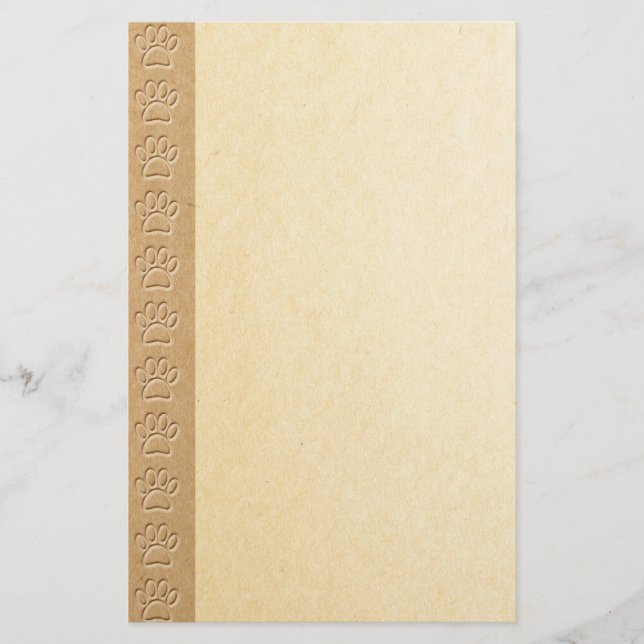 Dog Paw-Drucke mit Imitaten mit bedruckter Papiers Briefpapier (Vorderseite)