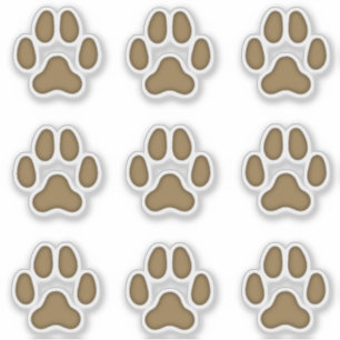 Dog Paw druckt braune Tierspuren Sticker
