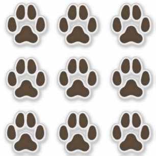 Dog Paw druckt dunkelbraune Stickereien Aufkleber