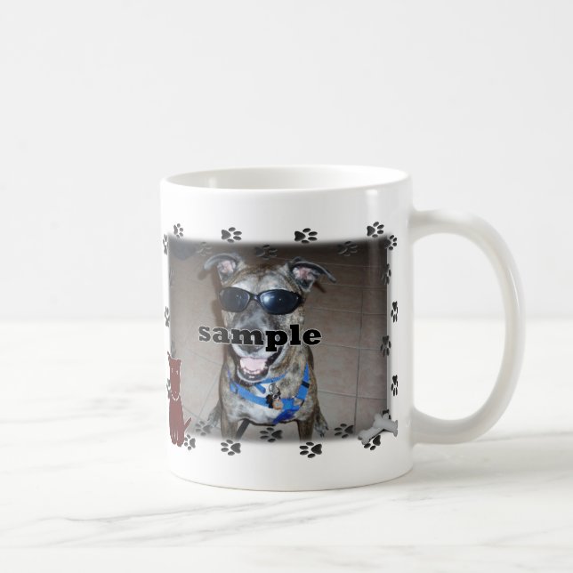 Dog Paw druckt Foto Frame Kaffeetasse (Rechts)