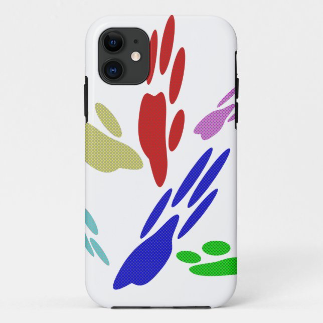 Dog Paw druckt mit Polka Dots Case-Mate iPhone Hülle (Rückseite)