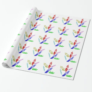 Dog Paw druckt mit Polka Dots Geschenkpapier