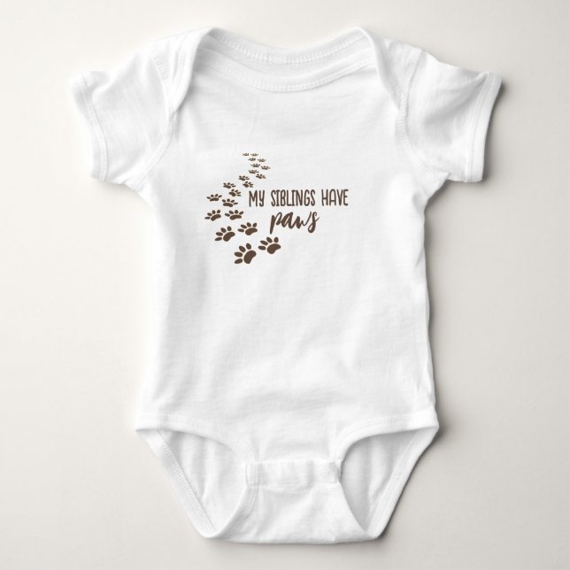 Dog Paw druckt mit Text Baby Strampler (Vorderseite)