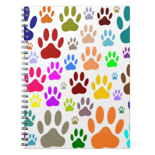 Dog Paw druckt überall Notizblock