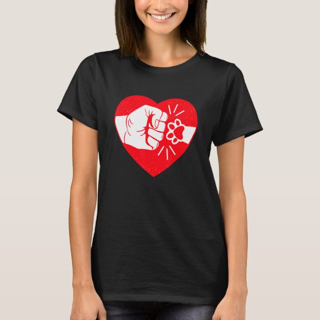 Dog Paw Fist Bump Dog Mama Vater Mama T-Shirt (Vorderseite)