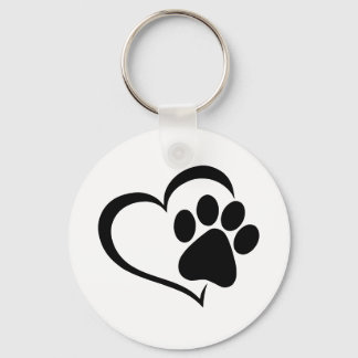 Dog Paw & Heart Keychain Schlüsselanhänger