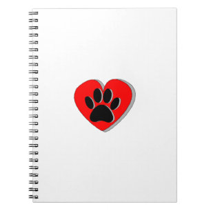 Dog Paw Heart Zeichnend Notizblock