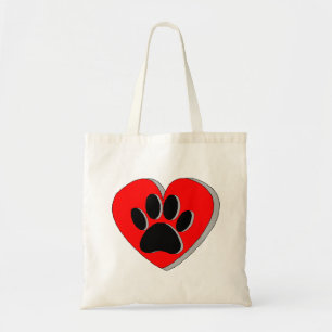 Dog Paw Heart Zeichnend Tragetasche