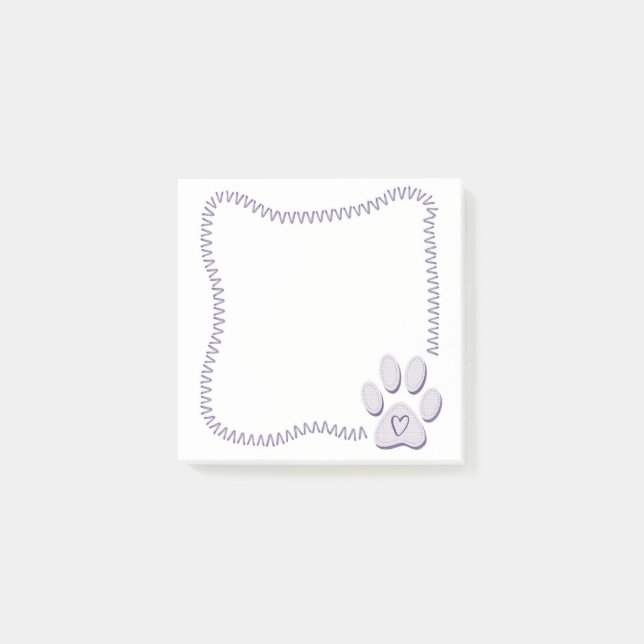Dog Paw Herz Post-it-Hinweise Post-it Klebezettel (Vorderseite)
