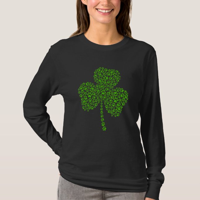 Dog Paw Kleeblatt St Patricks Day Cat Saint Pattys T-Shirt (Vorderseite)