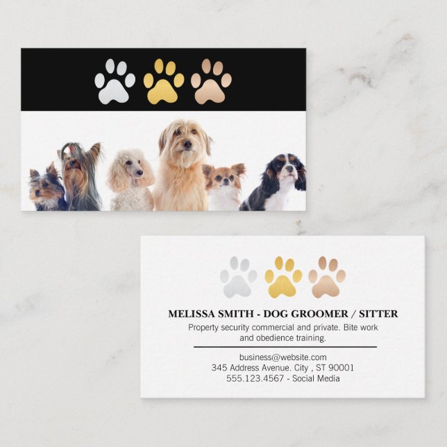 Dog Paw Logos | Tiere Visitenkarte (Vorne/Hinten)