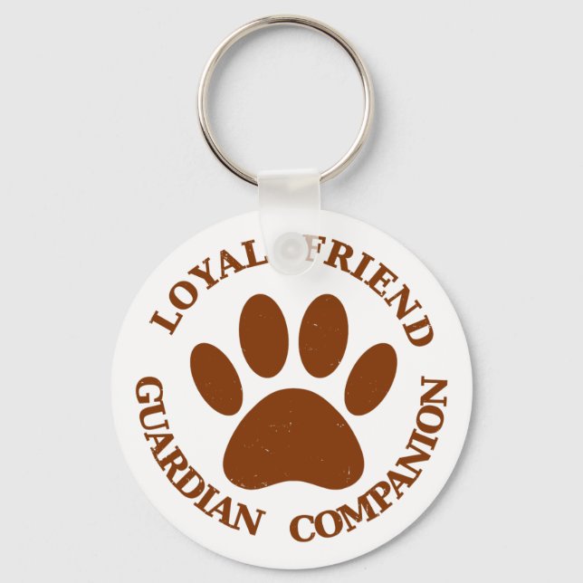 Dog Paw Loyal Friend Schlüsselanhänger (Vorderseite)