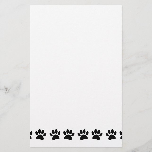 Dog Paw Muster Briefpapier (Vorderseite)