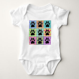 Dog Paw Muster Quilt Baby Strampler
