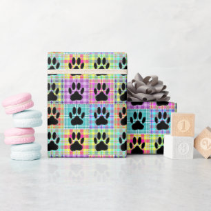 Dog Paw Muster Quilt Geschenkpapier