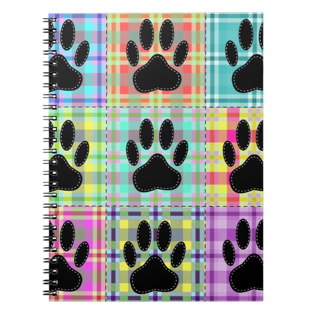 Dog Paw Muster Quilt Notizblock (Vorderseite)