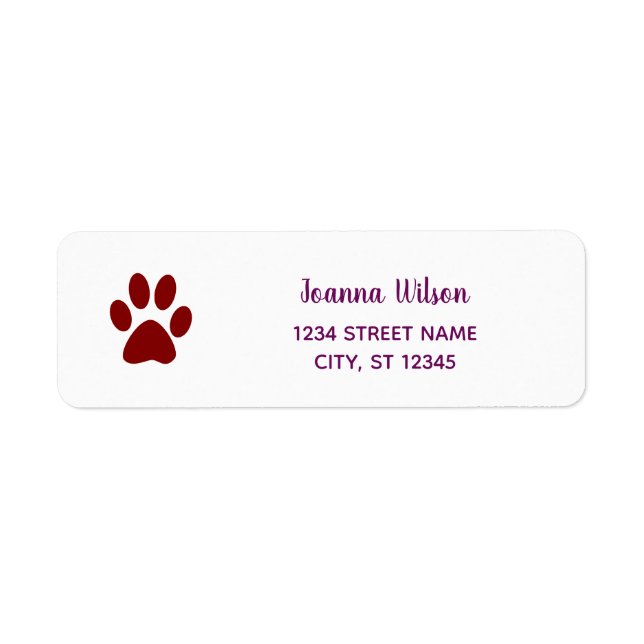 Dog Paw personalisieren Modernes Rücksendekennzeic (Vorne)