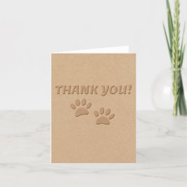 Dog Paw Print and Text Danke Karte