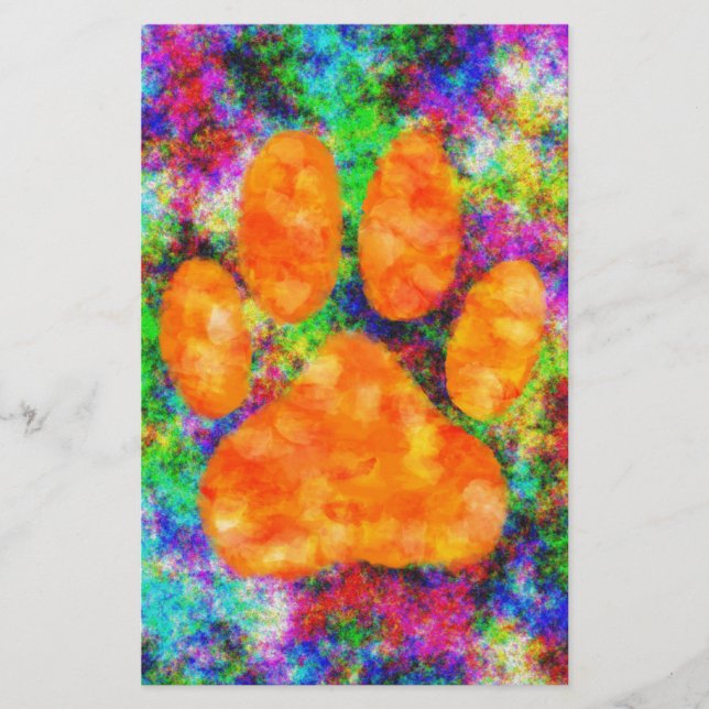 Dog Paw Print Aquarell Briefpapier (Vorderseite)