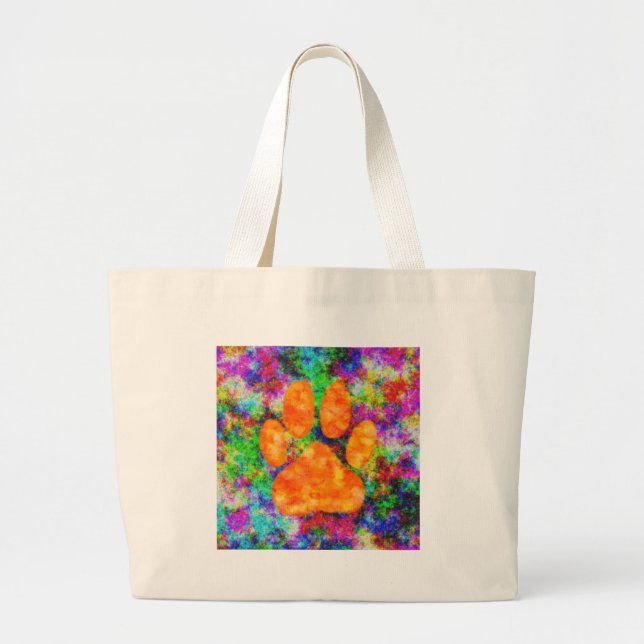 Dog Paw Print Aquarell Jumbo Stoffbeutel (Vorne)