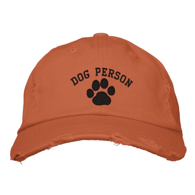 Dog Paw Print | Benutzerdefinierter Text für Hunde Bestickte Baseballkappe (Vorderseite)