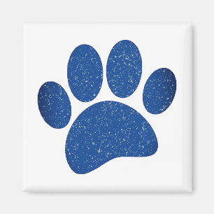 Dog Paw Print Cartoon Altes Papier drucken Magnet