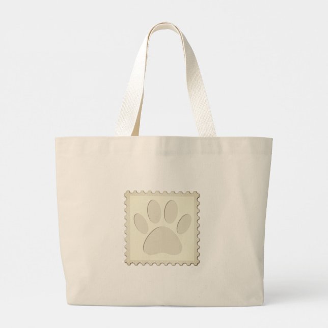 Dog Paw Print Cout Jumbo Stoffbeutel (Rückseite)