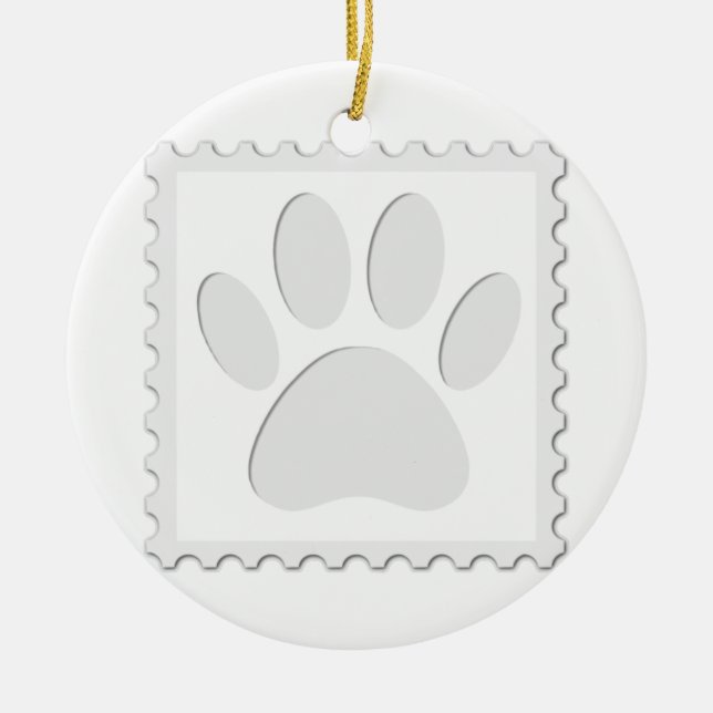 Dog Paw Print Cout Keramik Ornament (Vorne)