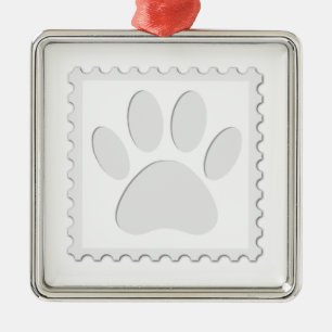 Dog Paw Print Cout Ornament Aus Metall