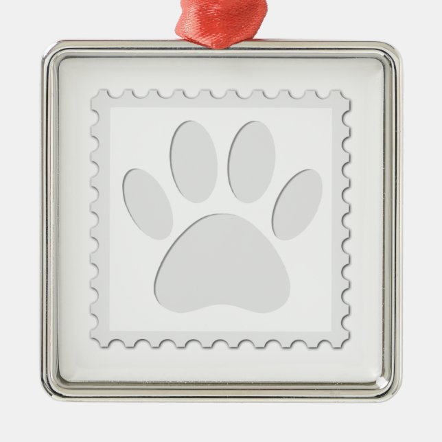 Dog Paw Print Cout Ornament Aus Metall (Vorne)