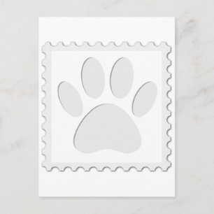 Dog Paw Print Cout Postkarte