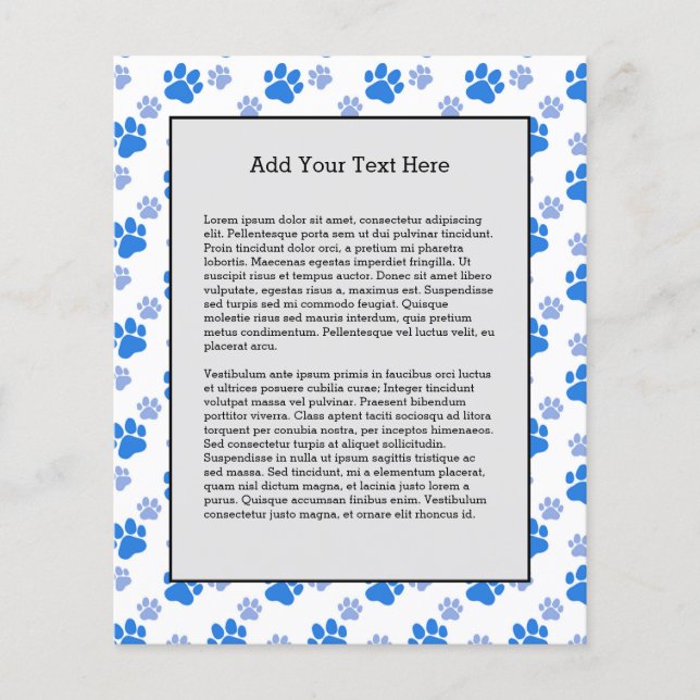 Dog Paw Print Einzeltier Lover Cute Puppies Flyer (Vorne)