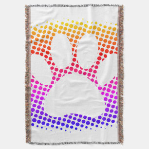Dog Paw Print farbenfroh Halftone Hintergrund Decke