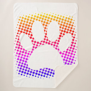 Dog Paw Print farbenfroh Halftone Hintergrund Sherpadecke