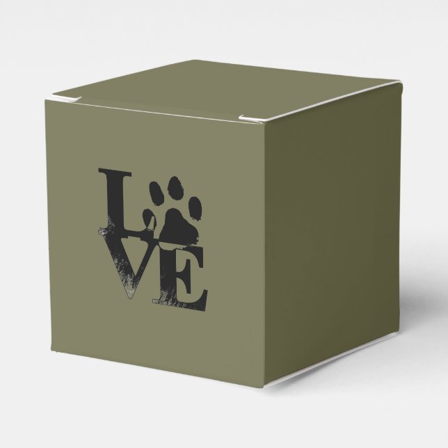 Dog Paw Print Favor Box Geschenkschachtel (Vorderseite)