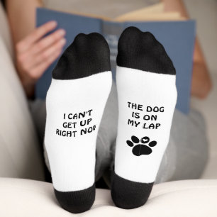 Dog Paw Print & Fun Text Socken