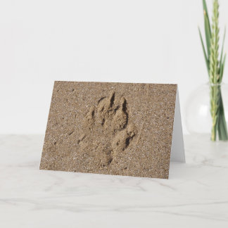 Dog Paw Print in Sand Karte