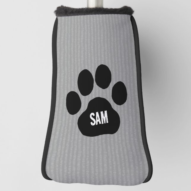 Dog Paw Print Individuelle Name Initial Golf Head  Headcover (Rotieren 90)